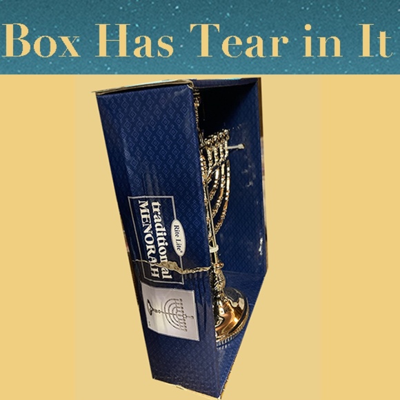 Silvertone Menorah & Box of 44 Tall 5" Candles - Traditional design, Brand New - Picture 5 of 6